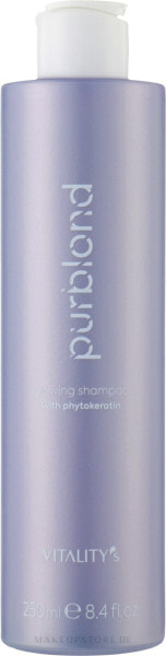 Glänzendes Shampoo für blondes Haar mit Phytokeratin - Vitality's Purblond Glowing Shampoo 250 ml