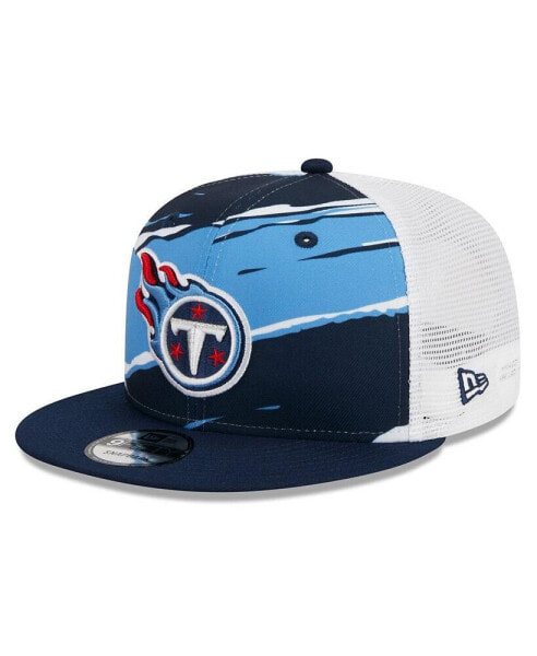 Men's Navy Tennessee Titans Tear Trucker 9FIFTY Snapback Hat