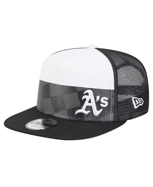 Men's Black Oakland Athletics Checkmate Trucker 9FIFTY Snapback Hat