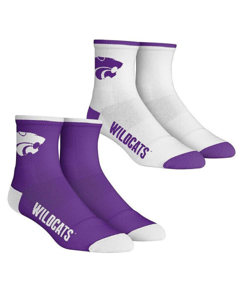 Youth Boys and Girls Socks Kansas State Wildcats Core Team 2-Pack Quarter Length Sock Set