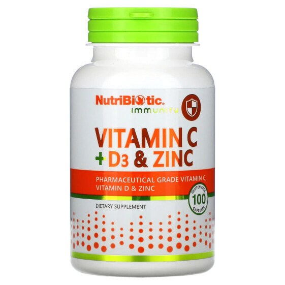 Immunity, Vitamin C + D3 & Zinc, 100 Capsules