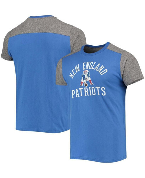 Men's Royal, Heathered Gray New England Patriots Gridiron Classics Field Goal Slub T-shirt