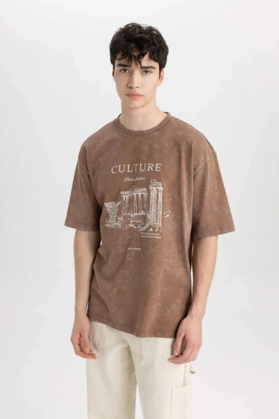 Erkek T-shirt C0150ax/bn105 Lt.brown