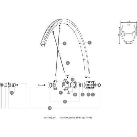 MAVIC Rear Hub 608/6001 Bearing Set