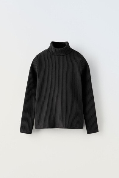 Ribbed turtleneck t-shirt