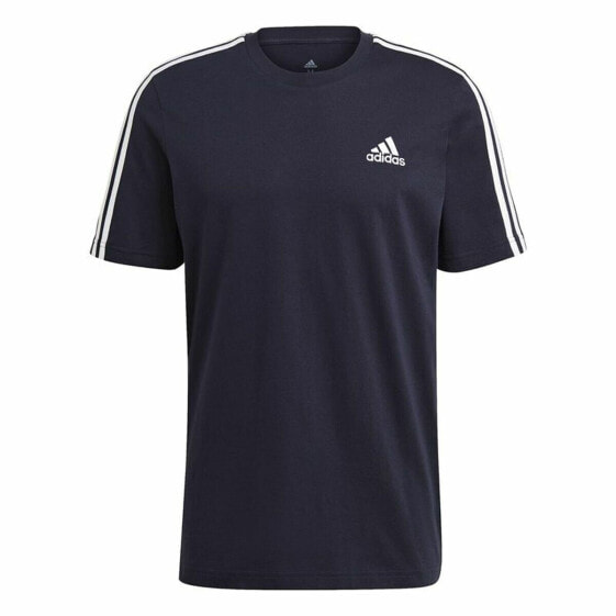 Футболка с коротким рукавом мужская Essentials 3 bandas Adidas Legend Ink Синий Темно-синий