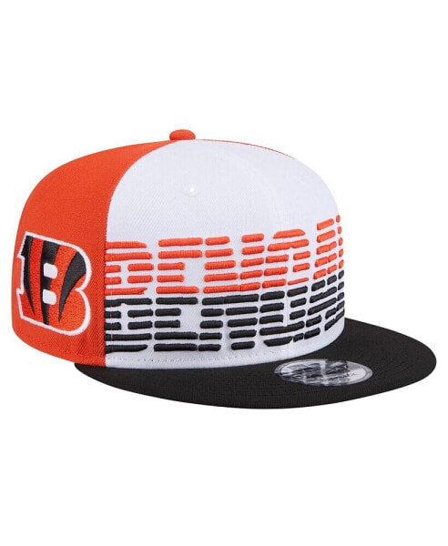 Бейсболка с застежкой 9fifty Snapback New Era Cincinnati Bengals белая/черная от ретростиля для мужчин