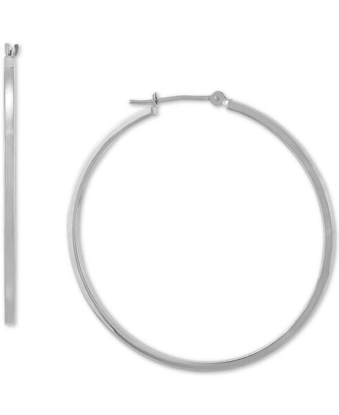 Medium Flat-Edge Hoop Earrings in 10k Gold (Also in 10k Rose Gold and 10k White Gold), 1-1/2"