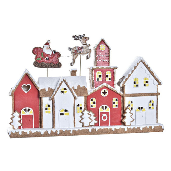 Новогоднее украшение DKD Home Decor дом Белый Красный Смола 41 x 7,5 x 27 cm