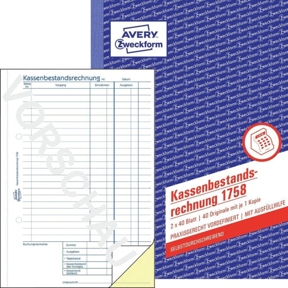 Avery Zweckform Avery 1758 - White - Yellow - Cardboard - A5 - 148 x 210 mm - 40 pages