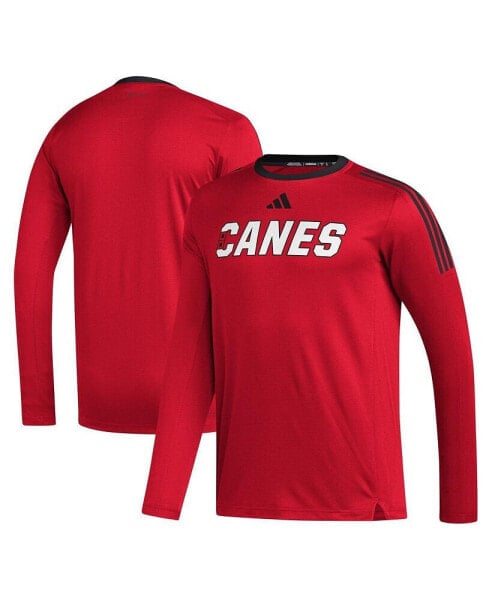 Men's Red Carolina Hurricanes AEROREADY® Long Sleeve T-shirt