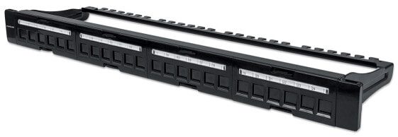 Intellinet Patch Panel - Blank - 1U - 24-Port - Black - Black - Metal - Rack mounting - 1U - -40 - 80 °C - 482.6 mm