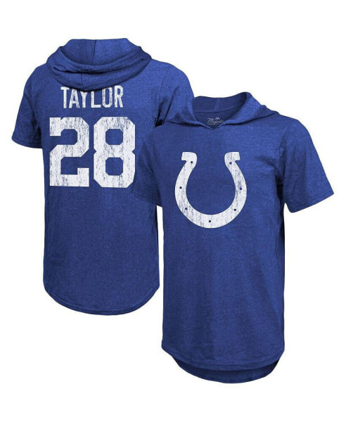 Men's Threads Jonathan Taylor Royal Indianapolis Colts Player Name and Number Tri-Blend Hoodie T-shirt