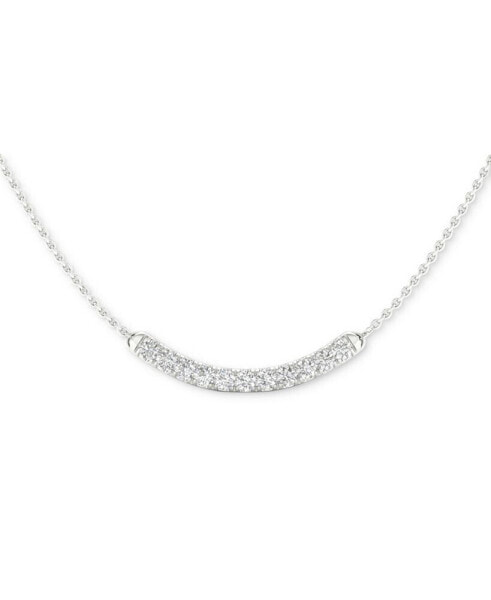 Lab-Created Diamond Curved Bar 18" Collar Necklace (1/2 ct. t.w.) in Sterling Silver, 16 + 2" extender