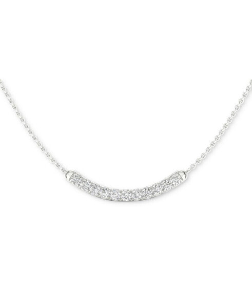 Forever Grown Diamonds lab-Created Diamond Curved Bar 18" Collar Necklace (1/2 ct. t.w.) in Sterling Silver, 16 + 2" extender