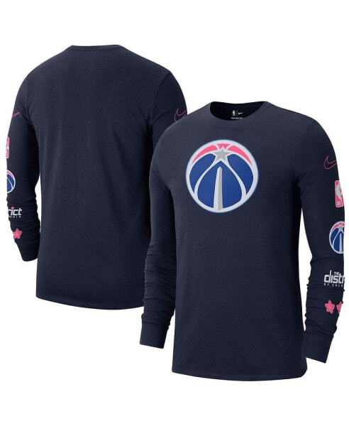 Men's Navy Washington Wizards 2022/23 City Edition Essential Expressive Long Sleeve T-shirt