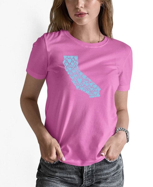 Women's California Hearts Word Art T-shirt
