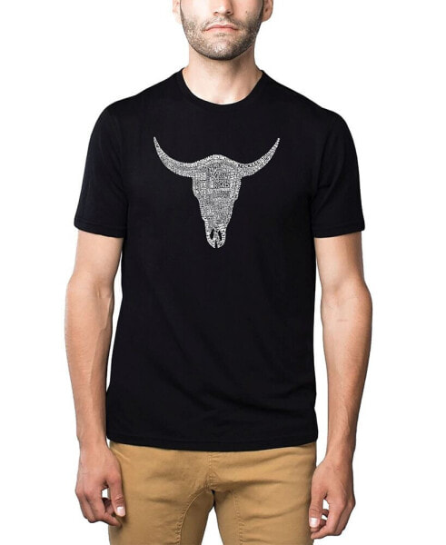 Men's Premium Word Art T-Shirt - Cowskull Country Hits