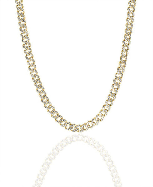 Frosty Link Collection 9mm Necklace in 18K Gold- Plated Brass, 16"