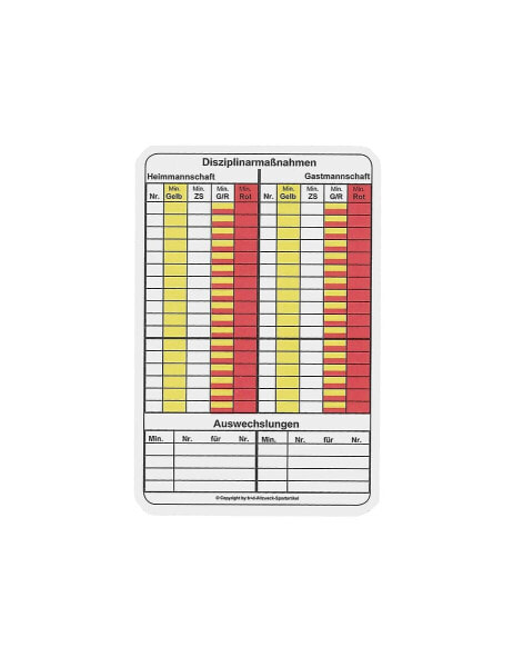 Erima Spielnotizkarten Fussball