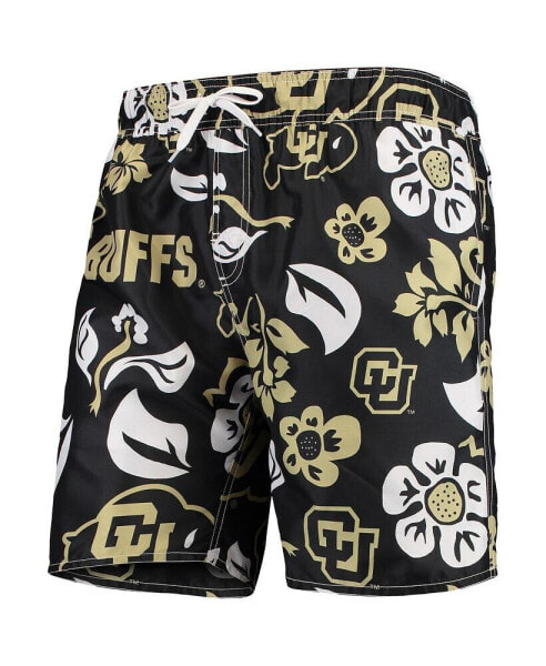 Men's Black Colorado Buffaloes Floral Volley Swim Trunks