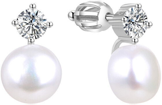 Silver earrings with real pearl TAGUP1649PS