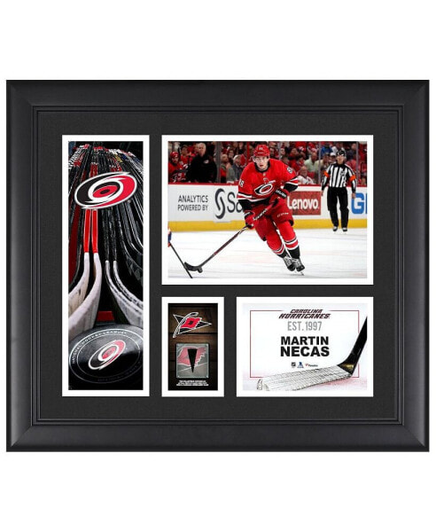 Martin Necas Carolina Hurricanes Framed 15" x 17" Player Collage with a Piece of Game-Used Puck