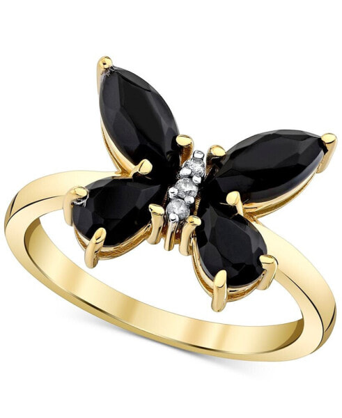 Кольцо Macy's Onyx & Diamond Butterfly AFF465