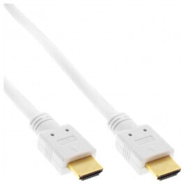 InLine High Speed HDMI Cable with Ethernet - M/M - white - golden contacts - 3m