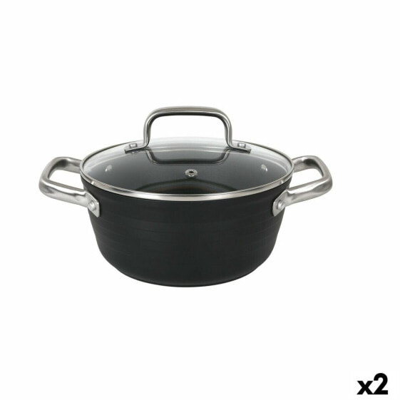 Casserole with glass lid Quttin Spiral Toughened aluminium Ø 20 cm (2 Units)