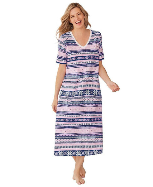 Plus Size Long Print Sleepshirt