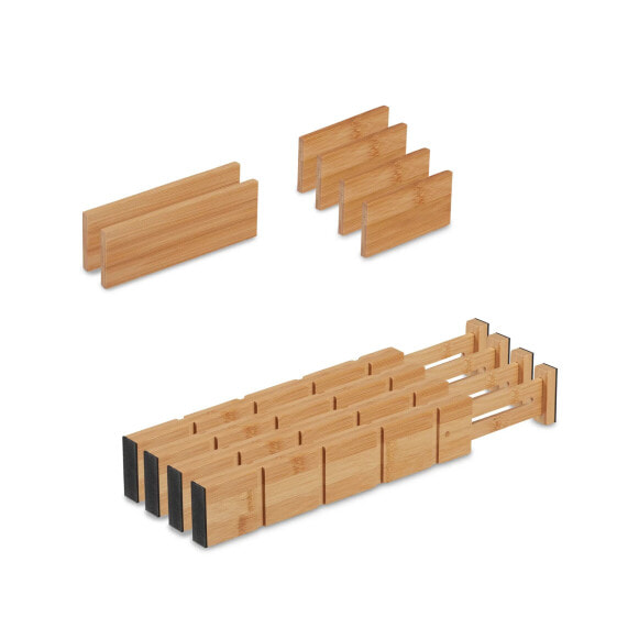 Органайзер для ящиков из бамбука Relaxdays Schubladentrenner 10 предметов