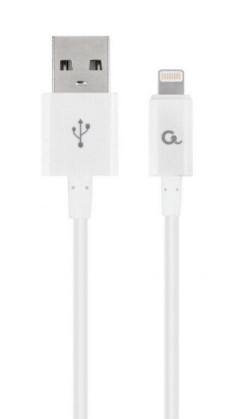 Кабель Gembird CC-USB2P-AMLM-1M-W - 1 м - Lightning - USB A - Мужской - Мужской - Белый