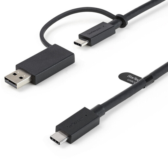 StarTech.com 3ft (1m) USB-C Cable with USB-A Adapter Dongle - Hybrid 2-in-1 USB C Cable w/ USB-A - USB-C to USB-C (10Gbps/100W PD) - USB-A to USB-C (5Gbps) - Ideal for Hybrid Docking Station - 1 m - USB C - USB C - USB 3.2 Gen 2 (3.1 Gen 2) - 10000 Mbit/s - Black