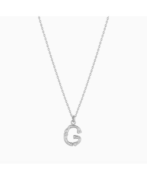 Textured Initial Letter Necklace