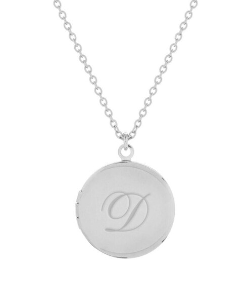 brook & york silver Plated Isla Initial Long Locket Necklace