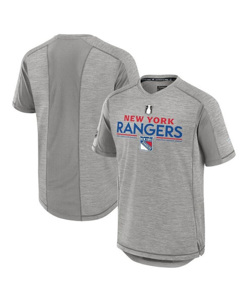 Men's Gray New York Rangers 2024 Stanley Cup Playoffs Authentic Pro T-Shirt