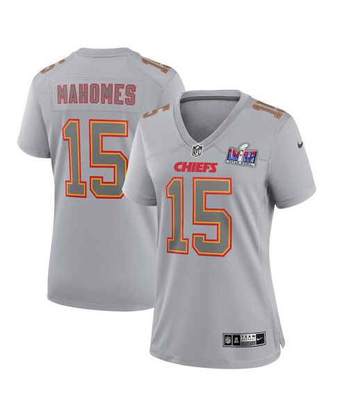 Women's Patrick Mahomes Gray Kansas City Chiefs Super Bowl LVIII Atmosphere Fashion Game Jersey