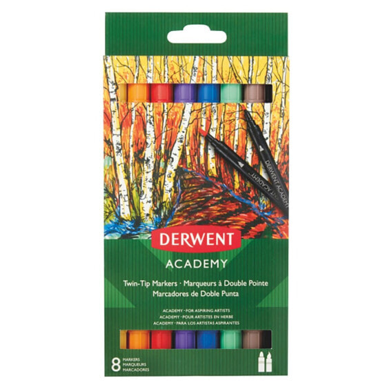 Набор мультимаркеров Derwent 2 Points Marker Pen 8 единиц