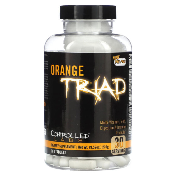 Controlled Labs, Orange Triad, мультивитамины для укрепления суставов, улучшения пищеварения и иммунитета, 180 таблеток