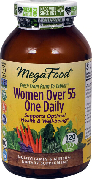 MegaFood Women Over 55 One Daily Витаминно-минеральный комплекс для женщин 55+ 120 таблеток