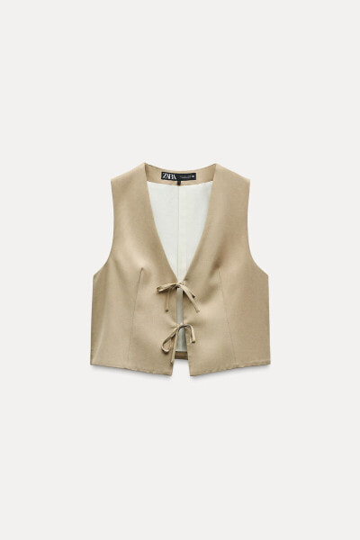 CROPPED WAISTCOAT WITH TIES