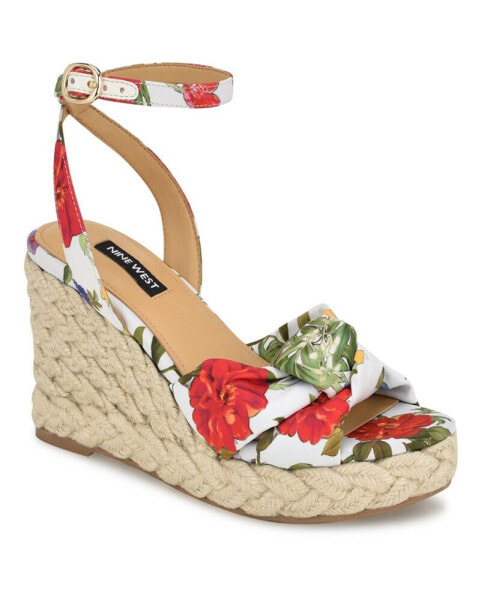 Women's Dotime Almond Toe Ankle Strap Wedge Sandals