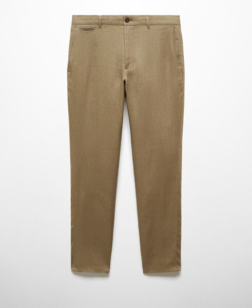 Men's Slim-Fit 100% Linen Pants