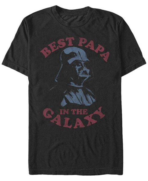 Star Wars Men's Classic Darth Vader Best Papa In The Galaxy Short Sleeve T-Shirt
