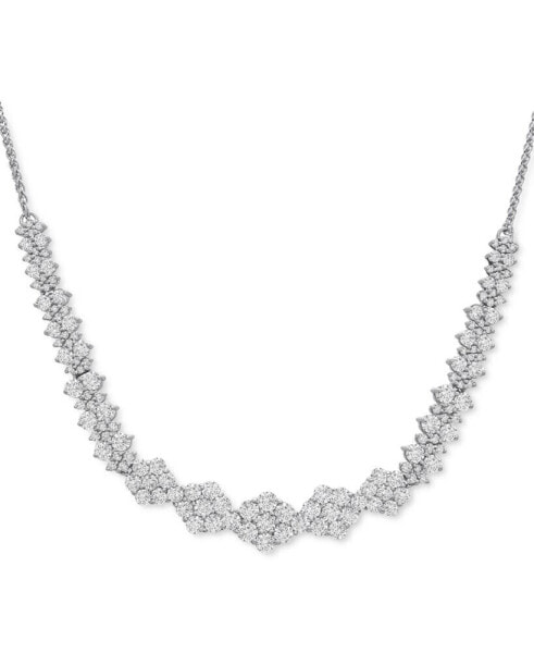 Wrapped in Love diamond Graduated Cluster Statement Necklace (2 ct. t.w.) in 14k White Gold or 14k Yellow Gold, 17" + 2" extender