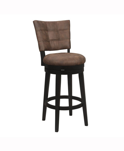 45" Wood and Upholstered Kaede Furniture Bar Height Swivel Stool