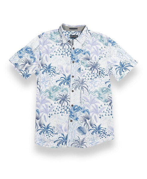 Men's WHITE HOT TROPICS - WHITE NIGHTHAWK BUTTON UP SHIRT