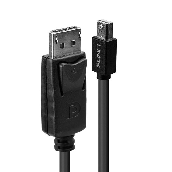 Lindy Mini DP to DP cable - black 2m - 2 m - Mini DisplayPort - DisplayPort - Male - Male - 2560 x 1600 pixels