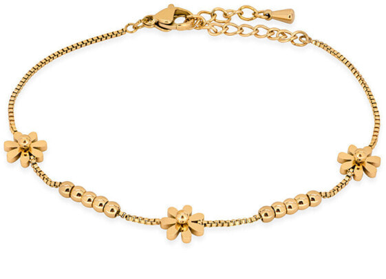 Delicate gilded bracelet with flowers